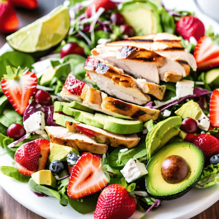 Grilled Chicken Strawberry Avocado Salad