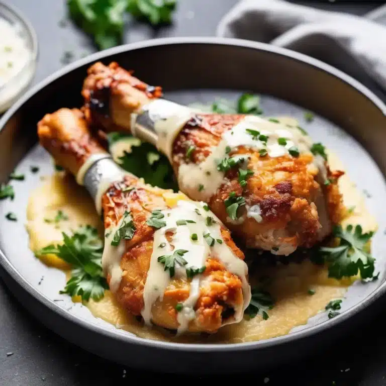 Drumsticks with Parmesan Garlic Sauce