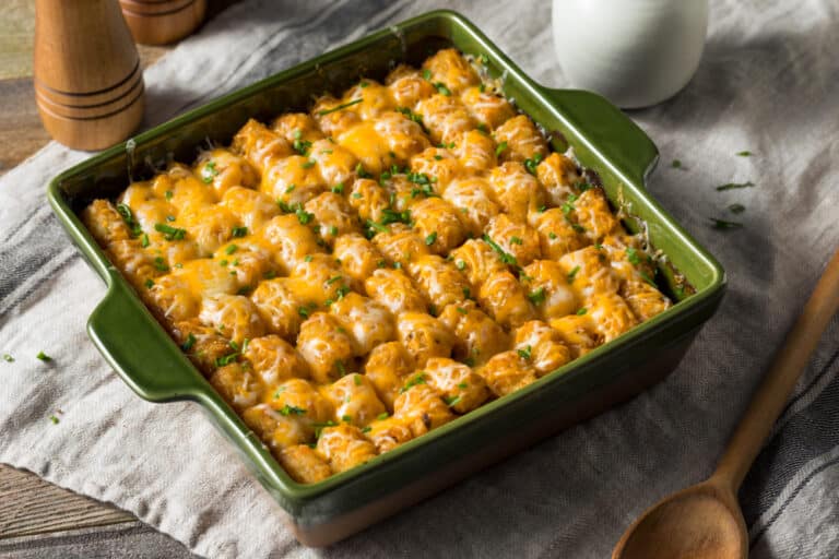 Buffalo Chicken Tater Tot Casserole