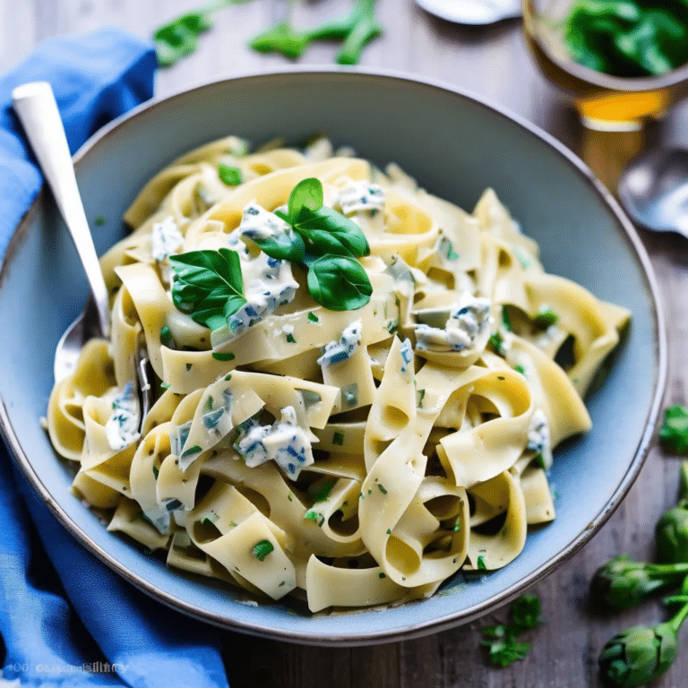 Artichoke Blue Cheese Fettuccine