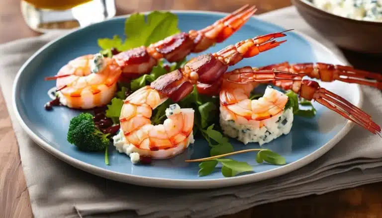 BACON-WRAPPED BLUE CHEESE SHRIMP