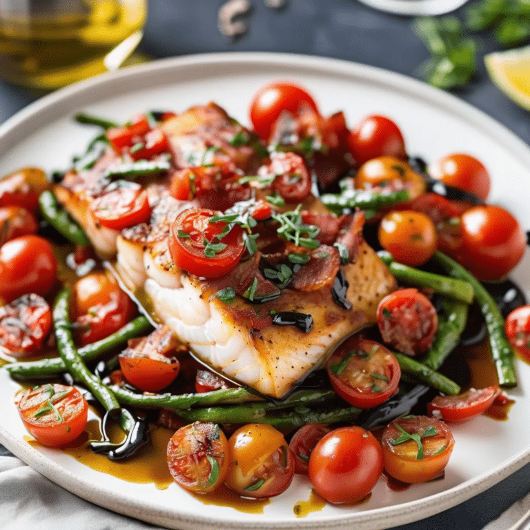 Cod With Bacon & Balsamic Tomatoes