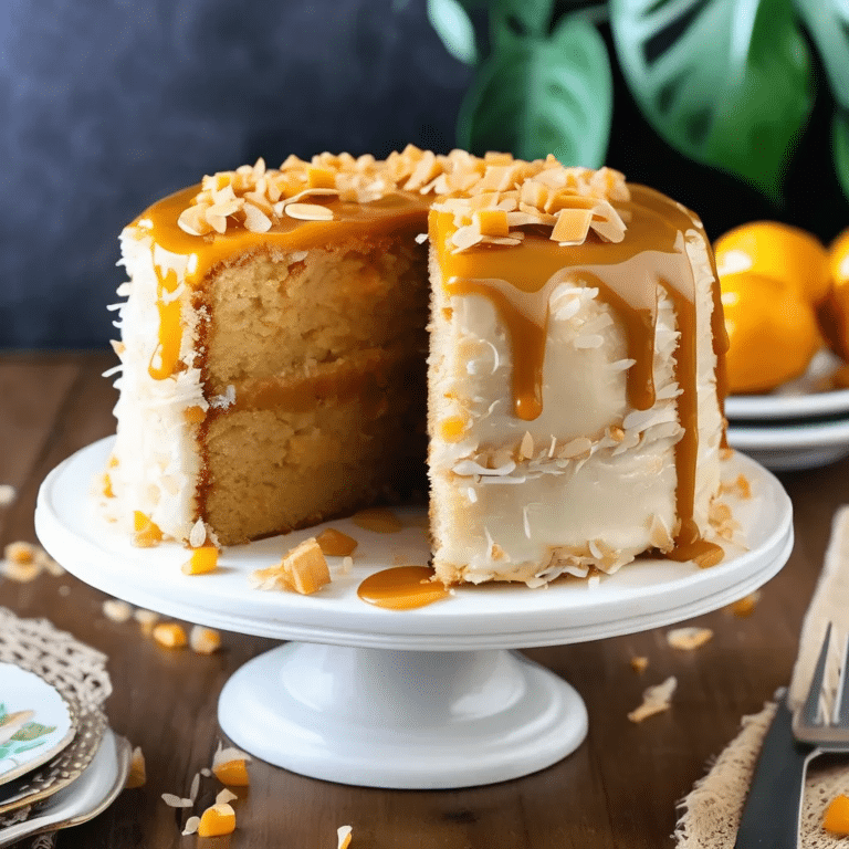 Double Butterscotch Coconut Cake