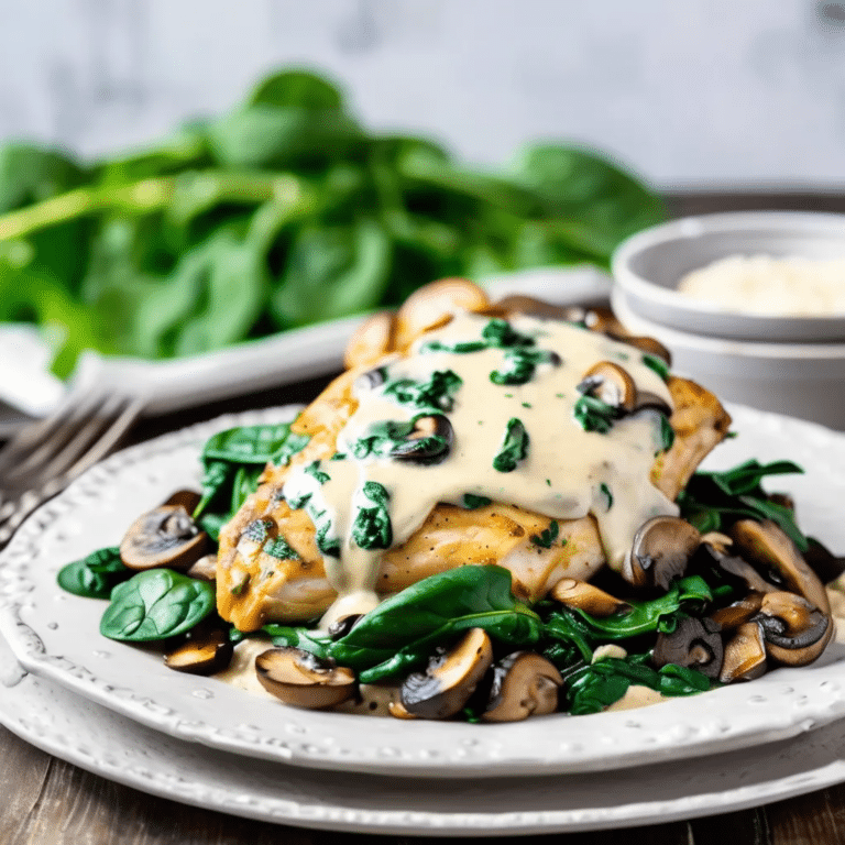 Spinach And Mushroom Smothered Chicken