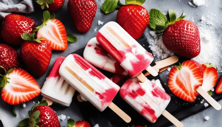 Strawberries And Cream Popsicles